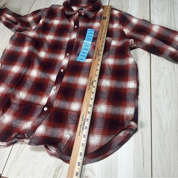 Gap Women’s Flannel Moana Plaid Button Down‎ Shirt, relaxed fit Size Large- New - Picture 9 of 13